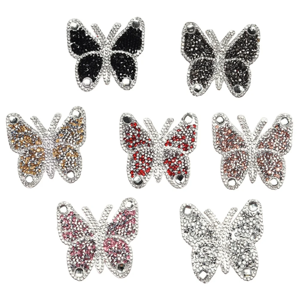

3pcs Butterfly Rhinestone Patches Colorful Sequins Heat Press Stickers Hot Melt Adhesive Appliques Iron on Patch for Clothes