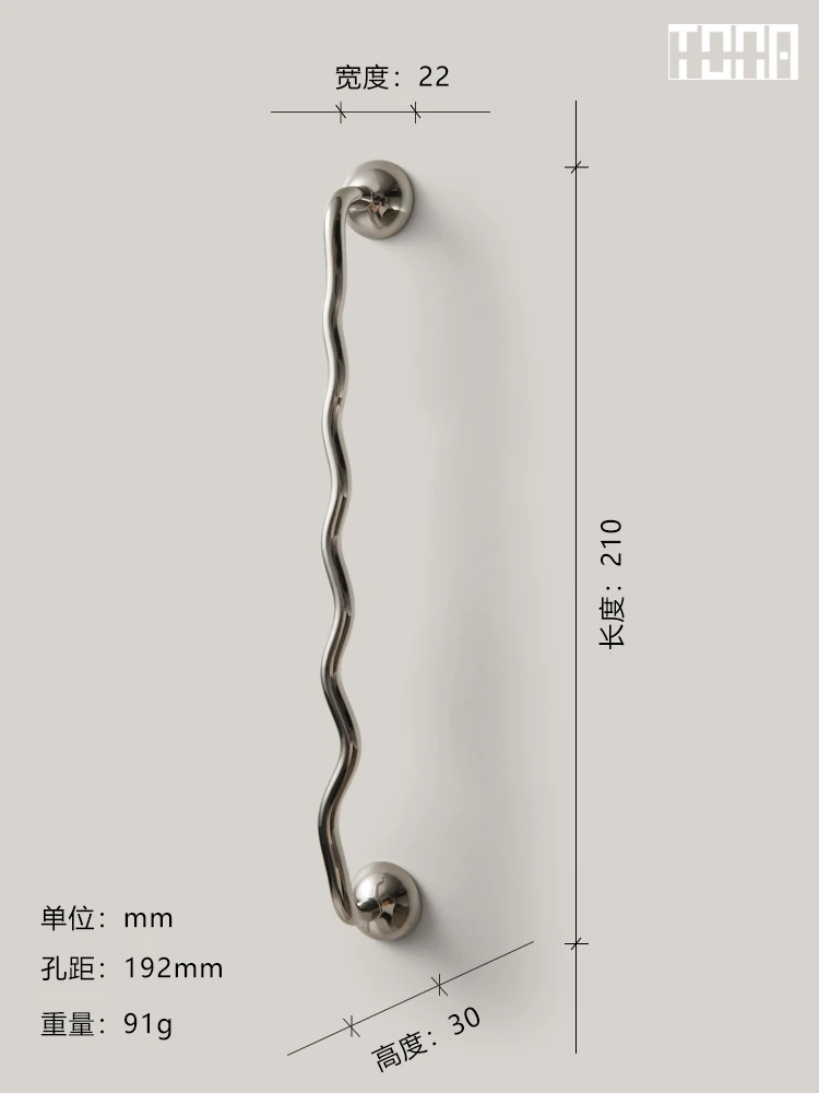 

TONA ручка для шкафа латунная титановое серебро