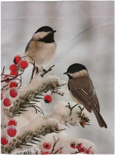 Двусторонние белые черные буксирные милые цыплята зимой снежная мешковина