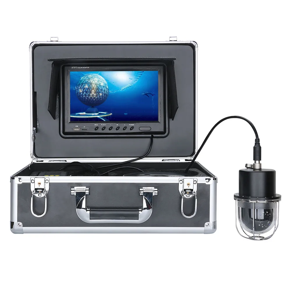 

9 Inch DVR Recorder 20m Underwater Fishing Video Camera IP68 Waterproof 20 LEDs 360 Degree Rotating Dome