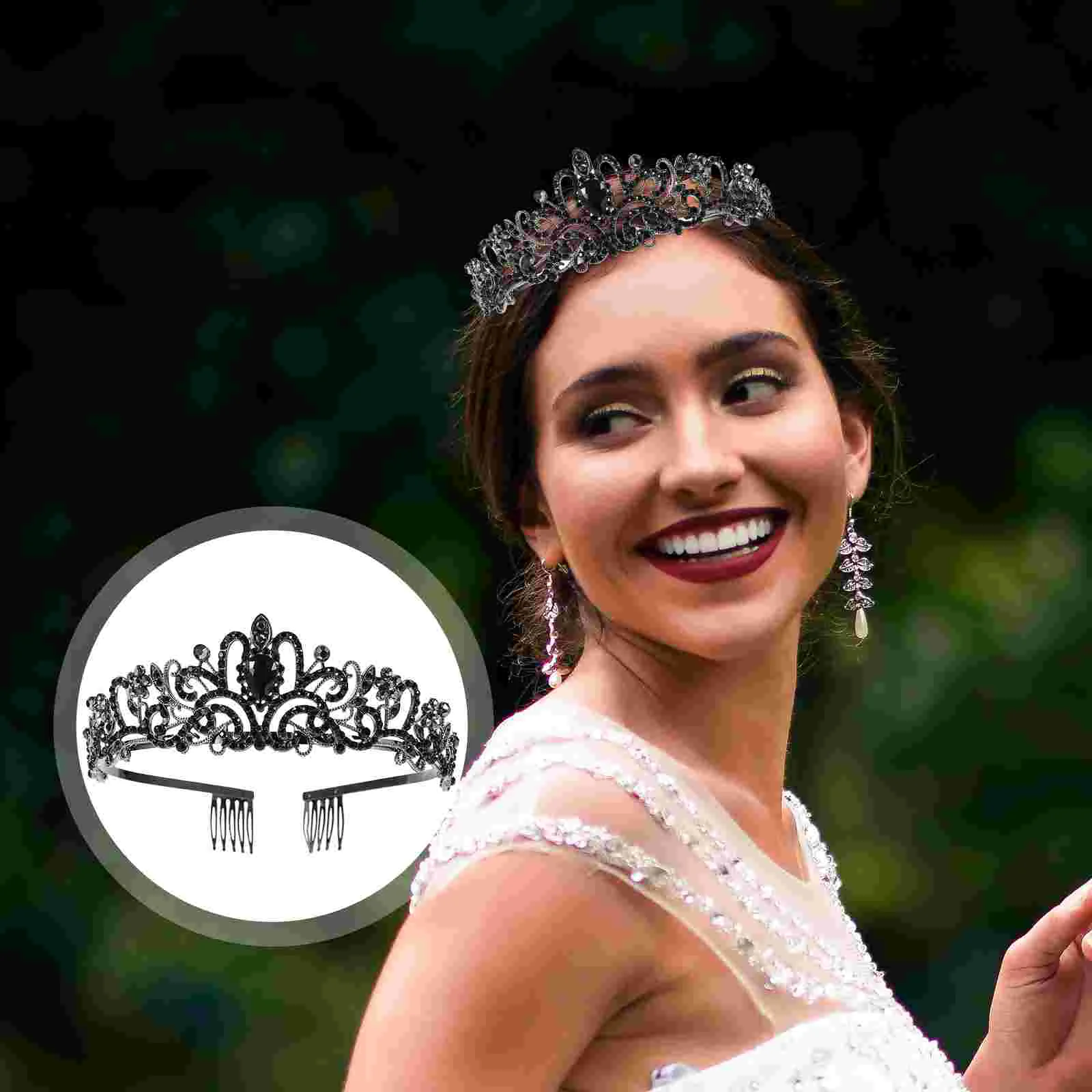 

Alloy Rhinestone Crown Decor Bride Elegant Crown Headdress Delicate Crown