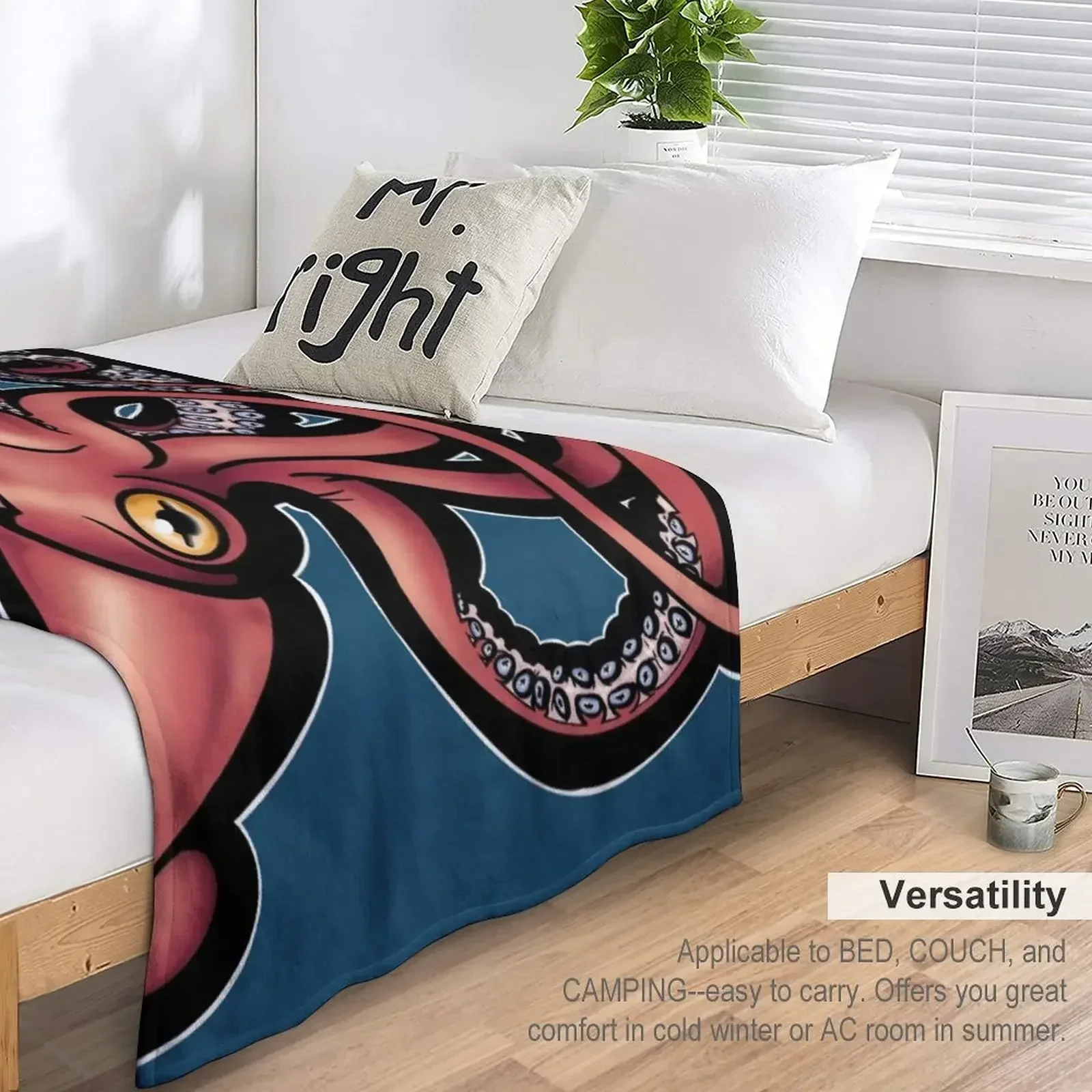 Красные гигантские кальмары архитектурное одеяло персонализированные детские