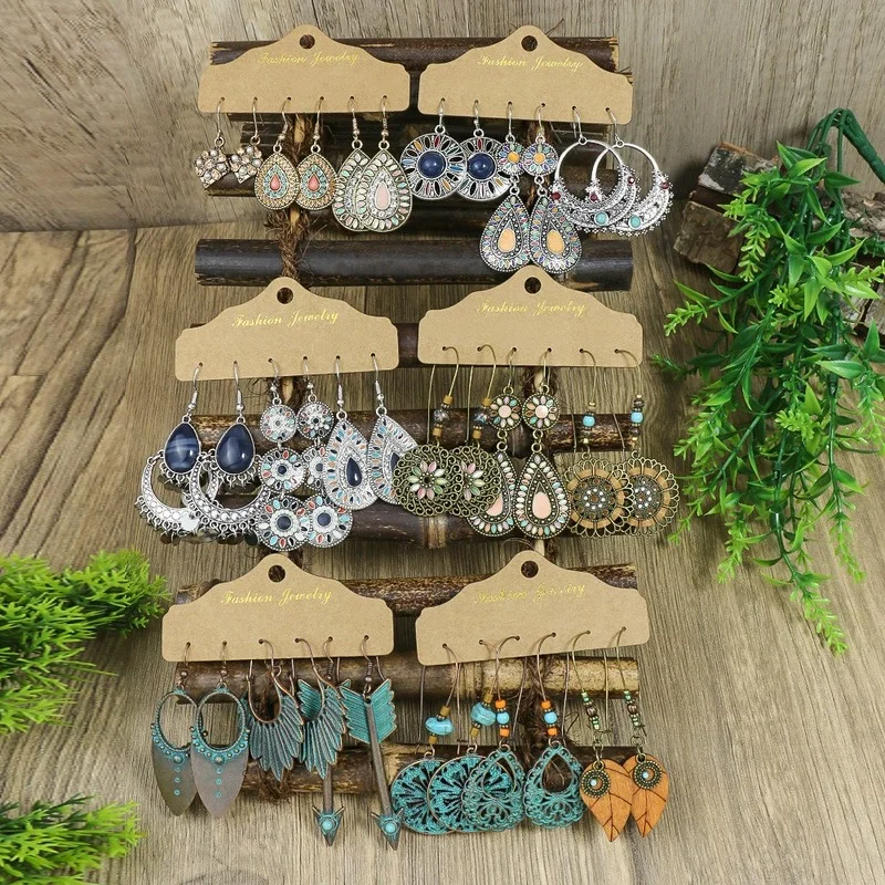 Классические Винтажные висячие серьги для женщин 3 шт./компл. этнические богемные