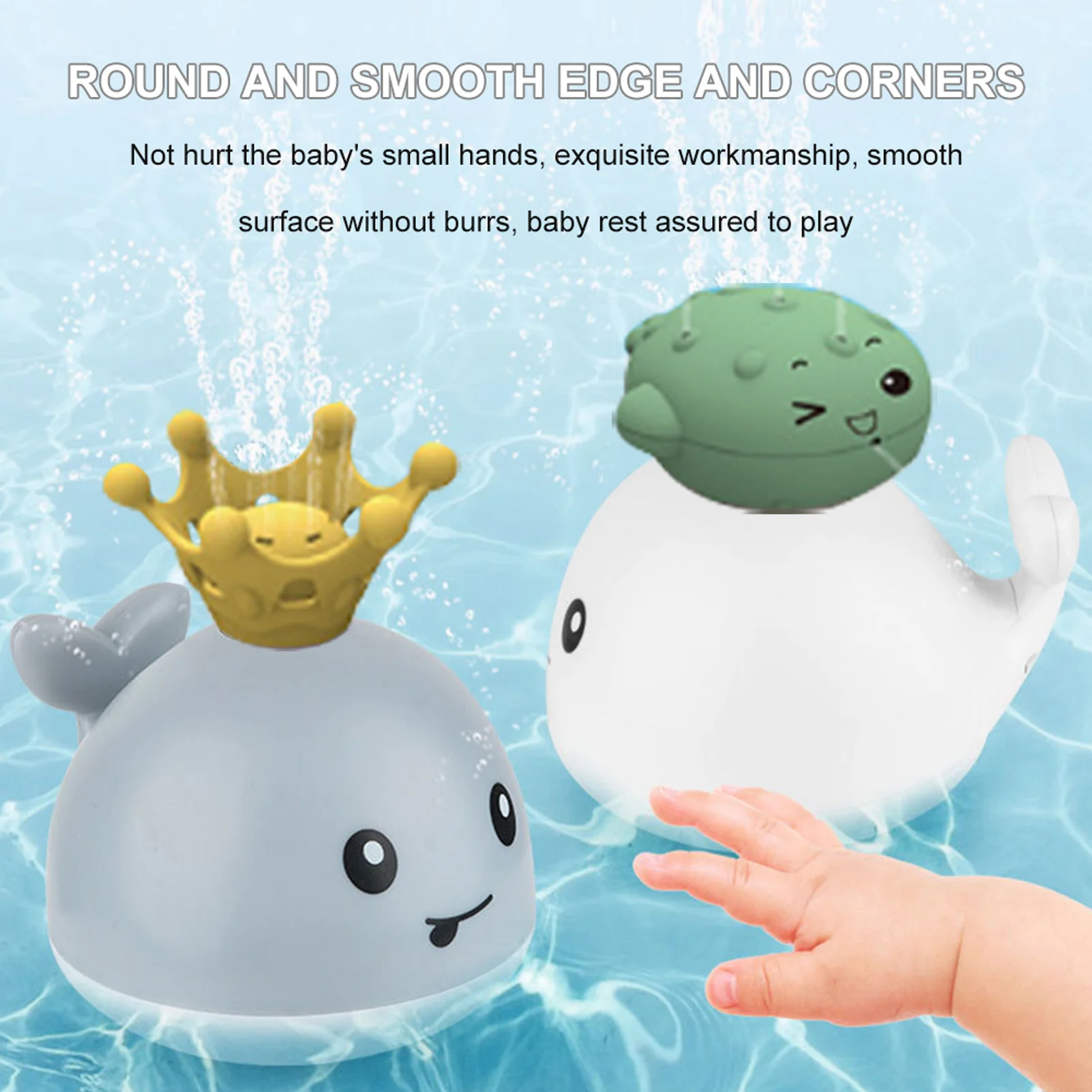 Baby Bath Flashing Light and Spray Water Whale Toys Water Reaction Flashing Baby Bathroom Toys Lamp Bath Tub Toys Kids Gift