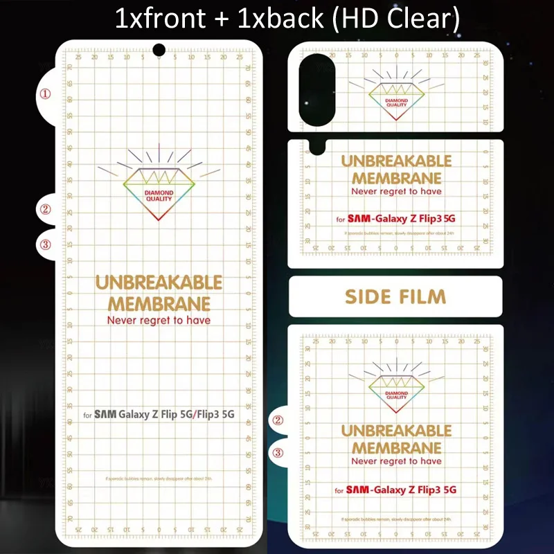 

3 в 1, Защитная пленка для Samsung Galaxy Z Flip 3 4