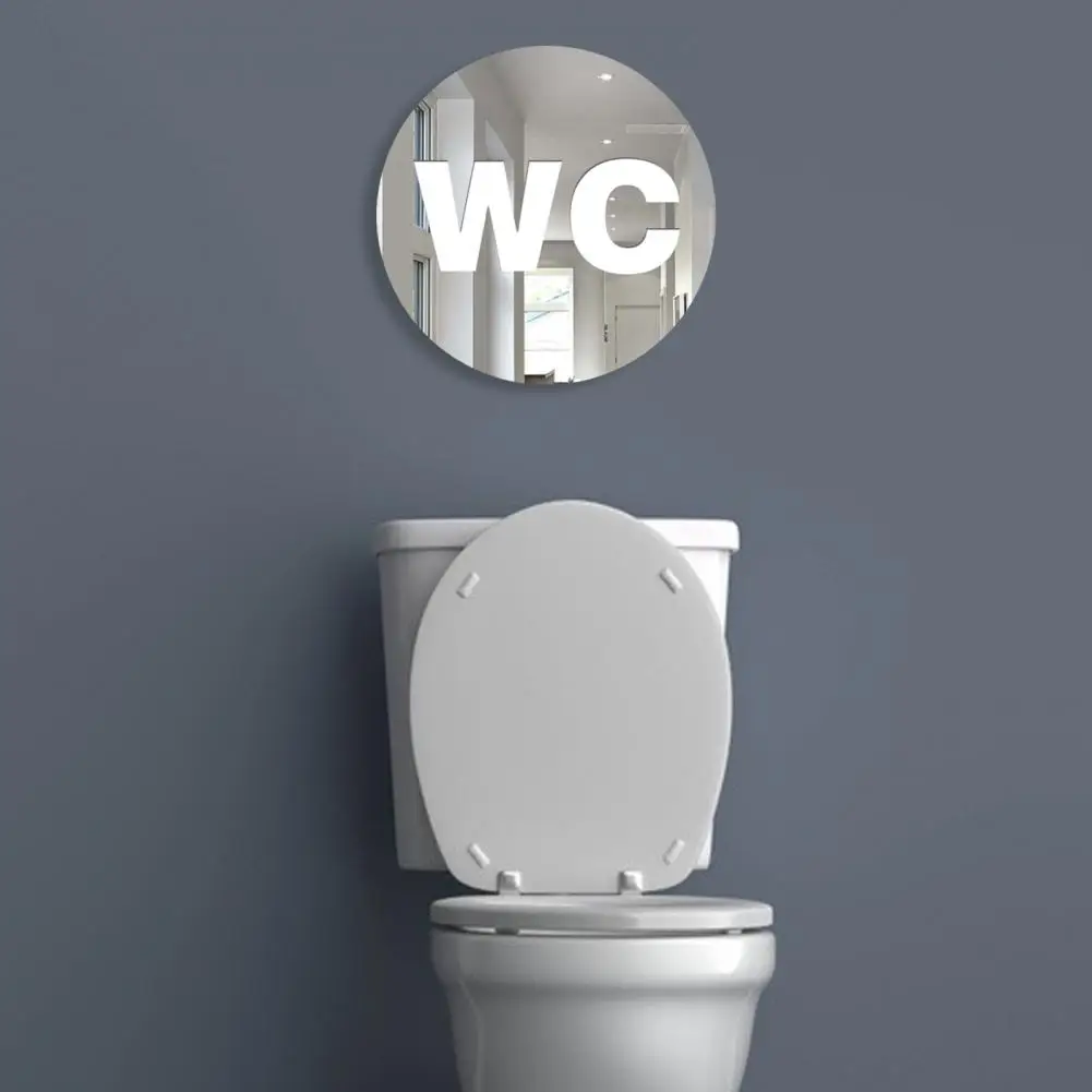 

Mirror Effect Mark Sticker Self-adhesive Waterproof Hollow WC Sign Poster Household Supplies