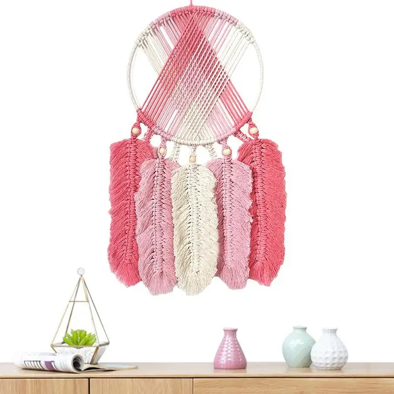 

Dreamcatcher Macrame Leaf Wall Decor Bohemia Hand-Woven Macrame Gift Nice Dream Macrame Dream Catchers For Bedroom Study Room