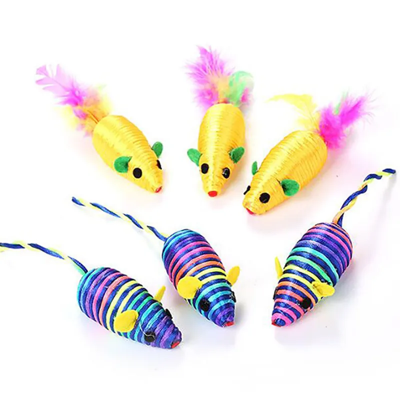 Игрушки для домашних животных кошек искусственная мышь из шелковой пряжи