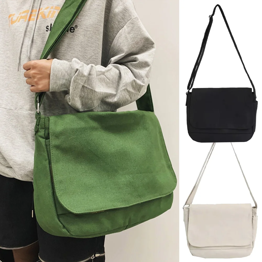 

2022 Messenger Bags Women Bag Fashion Canvas Shopper Large Shoulder Crossbody Youth Organizer Harajuku School Pack Men Satchels