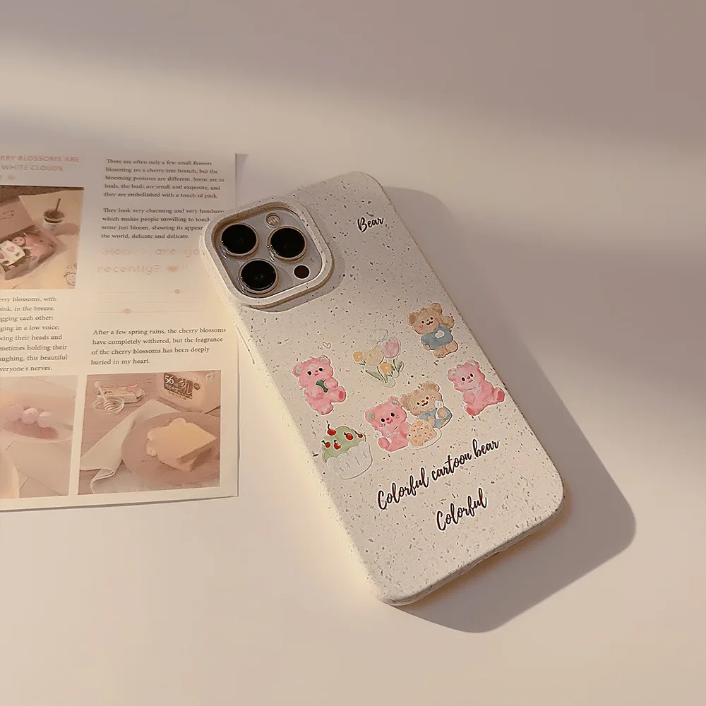 

Cartoon Cheese Bear Phone Case for iPhone 14 13 12 11 Pro Mini XS Max Plus XR Shockproof Dustproof Anti-Scratch Hard Phonecase