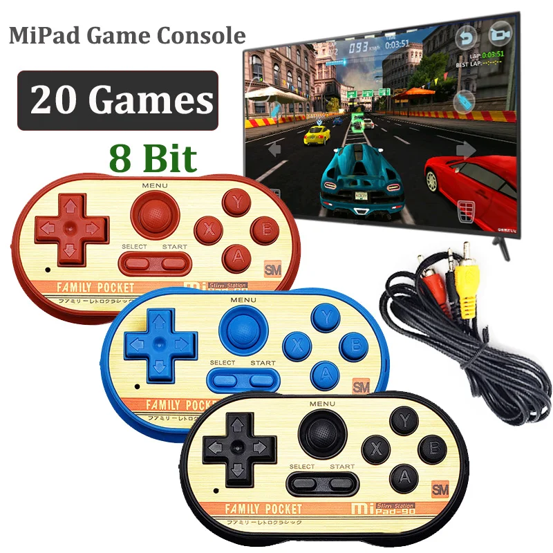 

8 Bit Mini Console Video Handheld Game Consola Built In 20 Retro Games for NES Video Juegos AV Output Portable TV Game Player