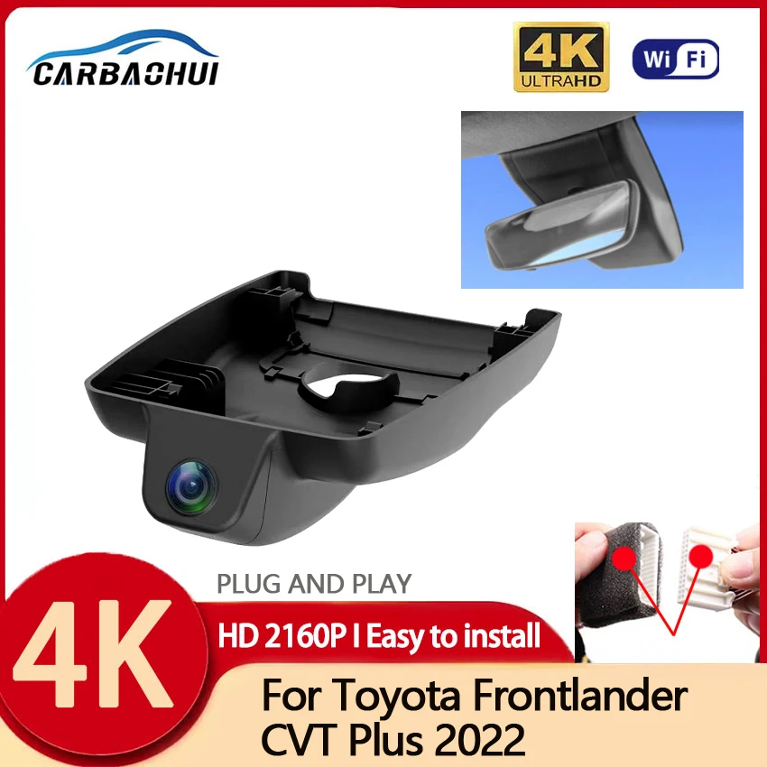 

4K HD 2160P Car DVR Plug and Play Dash Cam Camera WIFI Video Recorder For Toyota Frontlander CVT Plus 2022,Wireless DashCam