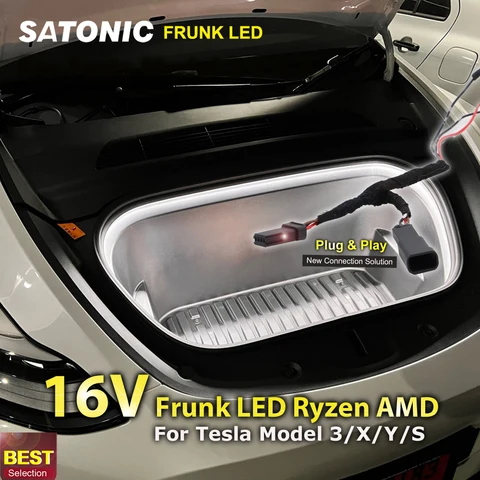 SATONIC Frunk Светодиодный лампа для Tesla Model 3 Y S X 16V AMD Ryzen Cool Warm White Plug Play