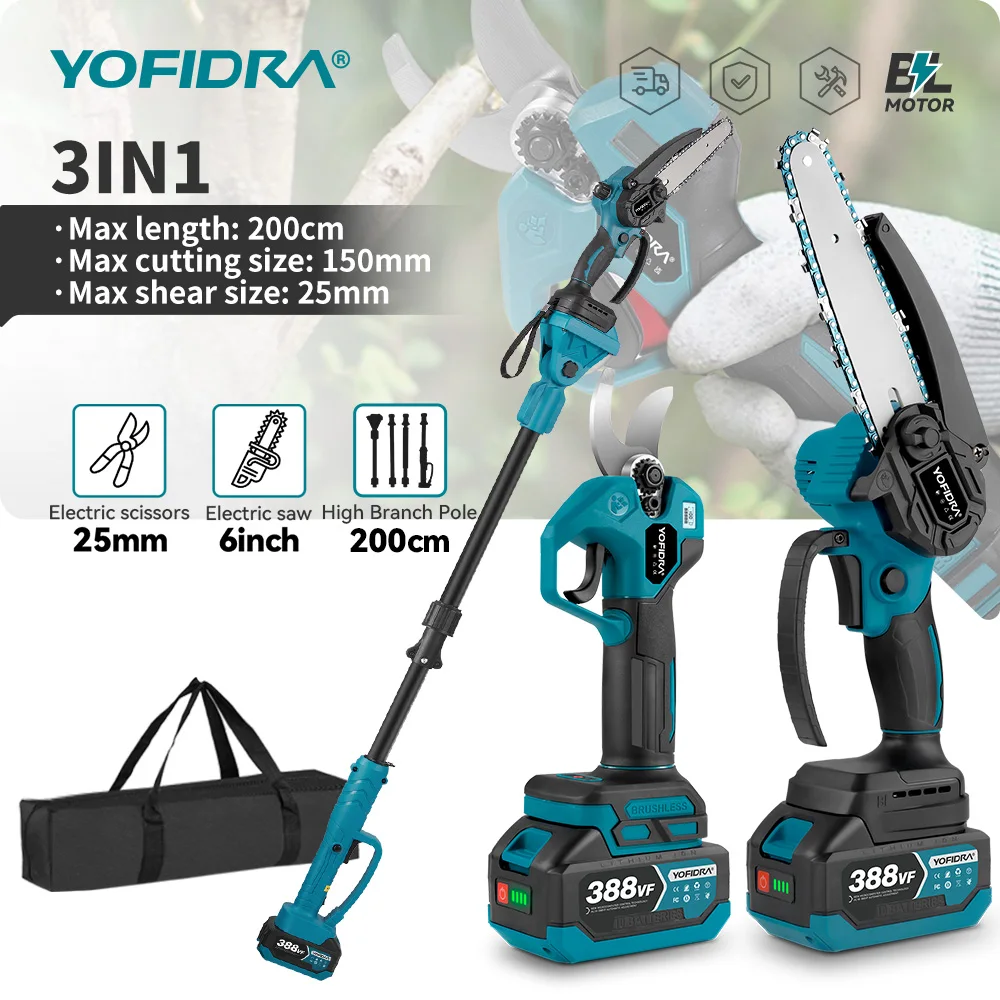 

YOFIDRA 3 в 1 Бесщеточная Телескопическая Пила для Аккумулятора Makita