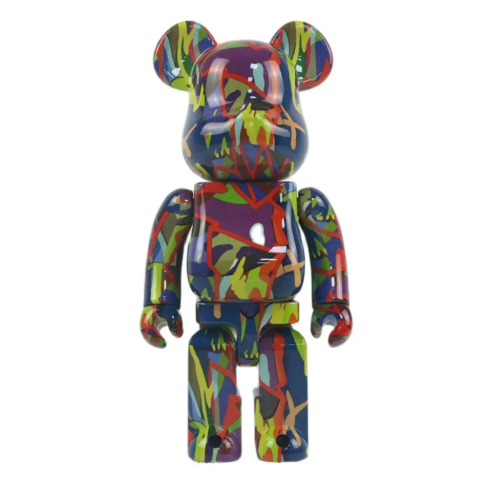 

Bearbrick Violent Bear Colorful Colorful Graffiti Irregular Pattern Building Block Bear 400% Fashion Doll Decoration