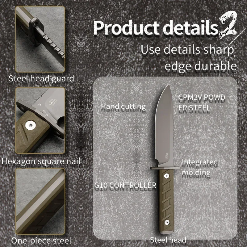 Отличный уличный инструмент! Высококачественный нож с фиксированным лезвием CPM-3V