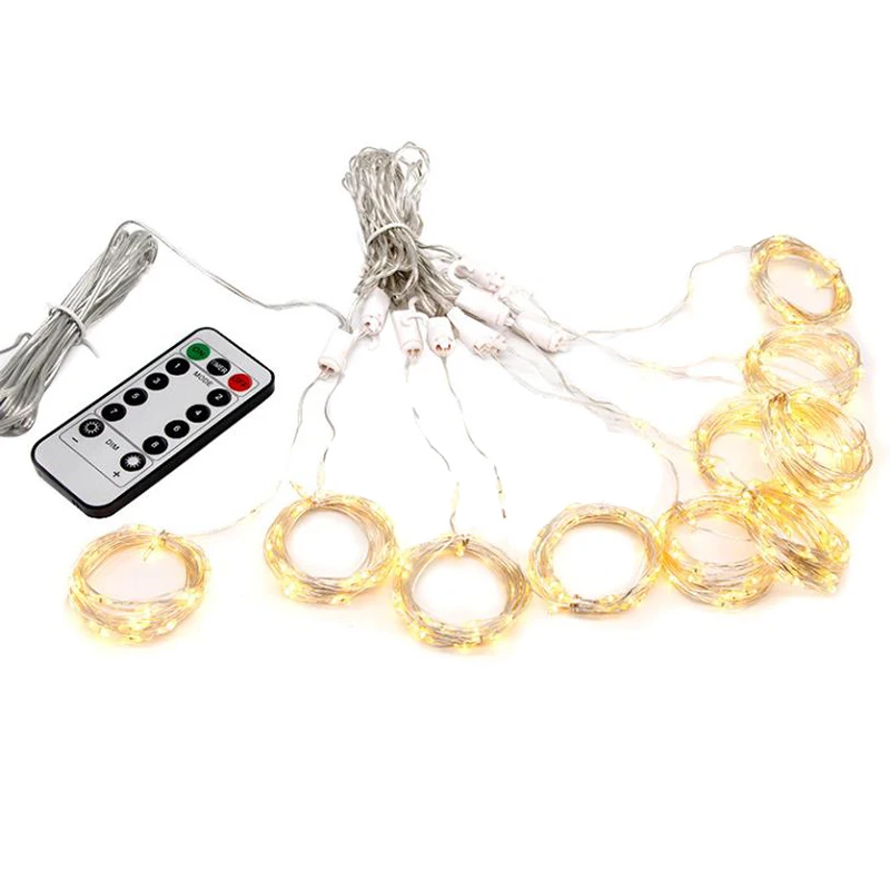 

HOT SALE Curtain Lights, 3 X 3Meter 300 USB 8 Modes Remote Control Curtain Lights For Bedroom Birthday Wedding Party Christmas