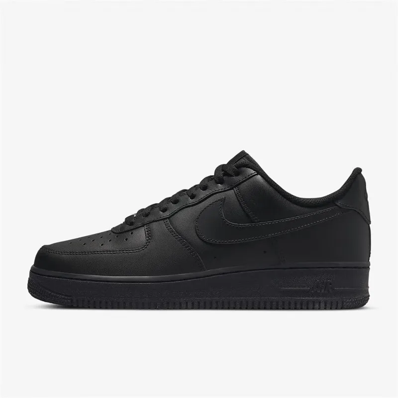 Air Force 1 Nike Men's and Women's Skateboarding Shoes Fashion Black White Comfortable Af1 Casual Sports Board
