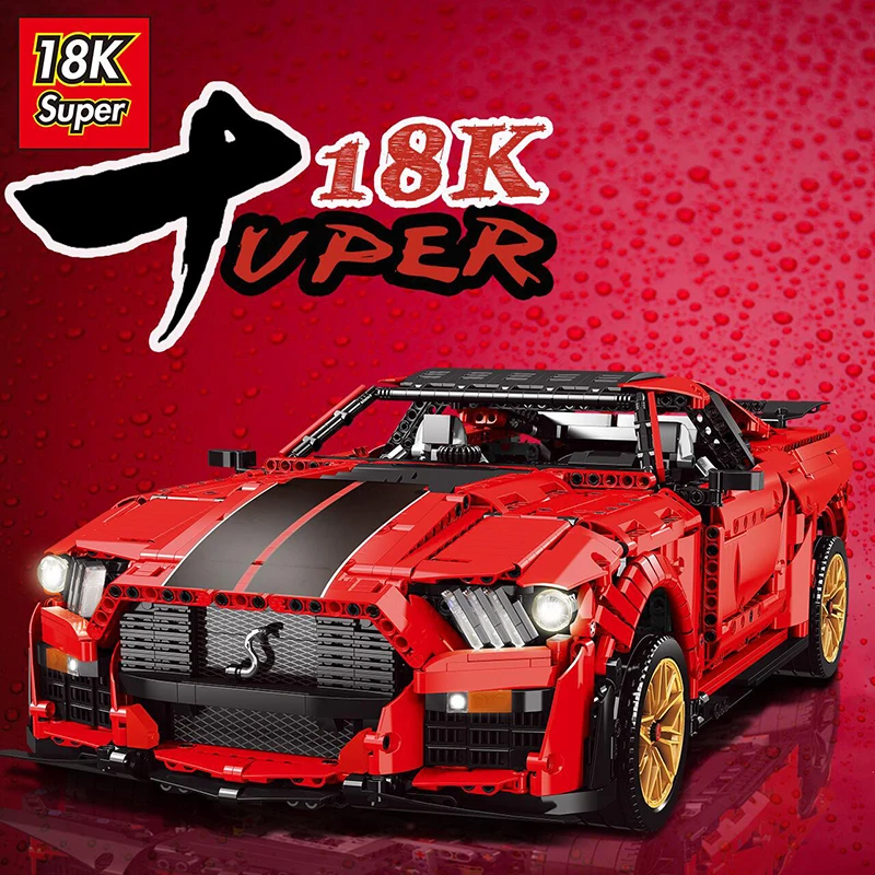 

K135 Super 18K Shelby GT500 Super Sport Racing Car Model High Tech Series Assembly Building Block 3386PCS Bricks Toys for Boys