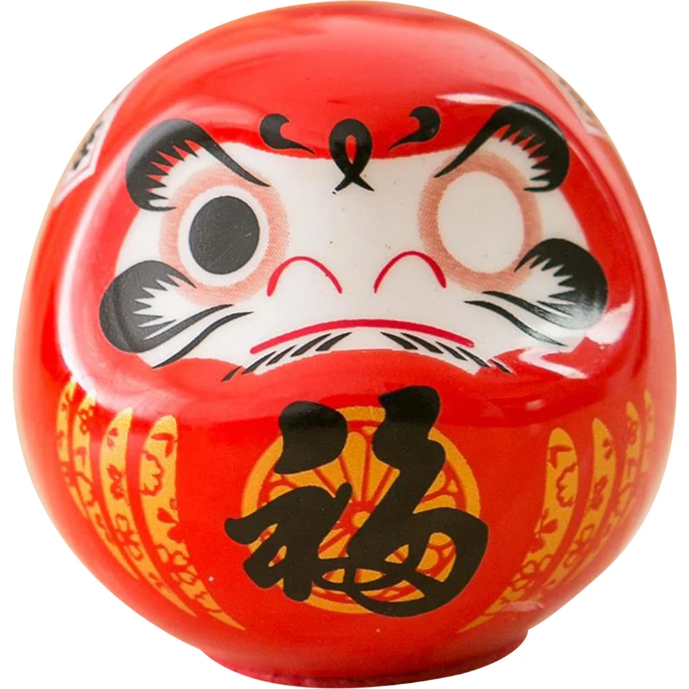 

Daruma Japanese Luck Fortune Statue Mini Good Figurine Wobbling Mascot Blessing Sculpture Egg Decor Style Home Ornament Zen