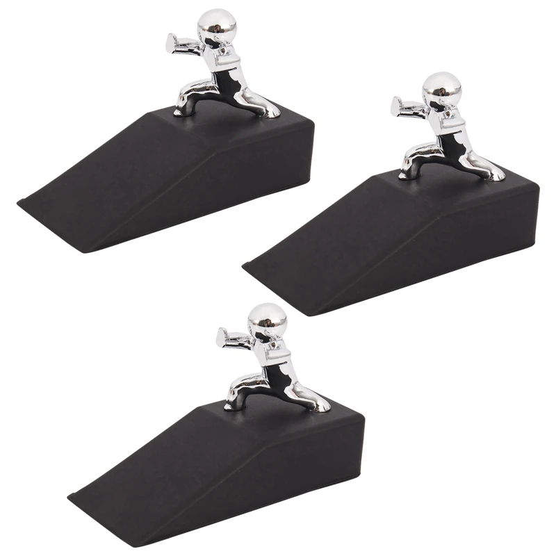 

3X Zinc Alloy Little And Man With Non-Slip Rubber Bases Door Stop Safe Anti-Collision Door Stopper Noveltydesign