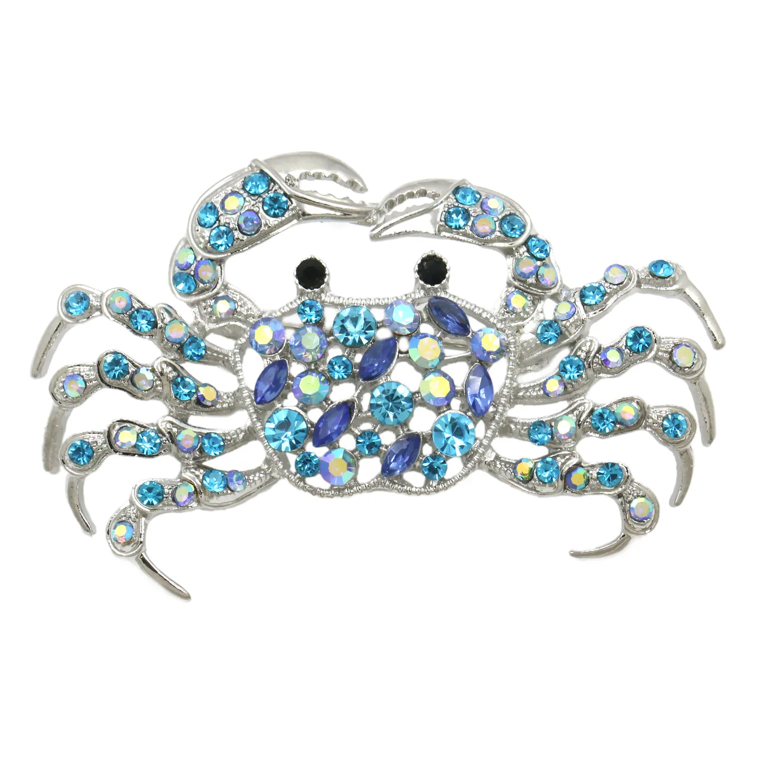 

Silvery Tone Rhinestones Lovely Crab Brooches For Women New Sparking Sea Animal Party Cockta Dinner Pin Gifts Dress Accessories