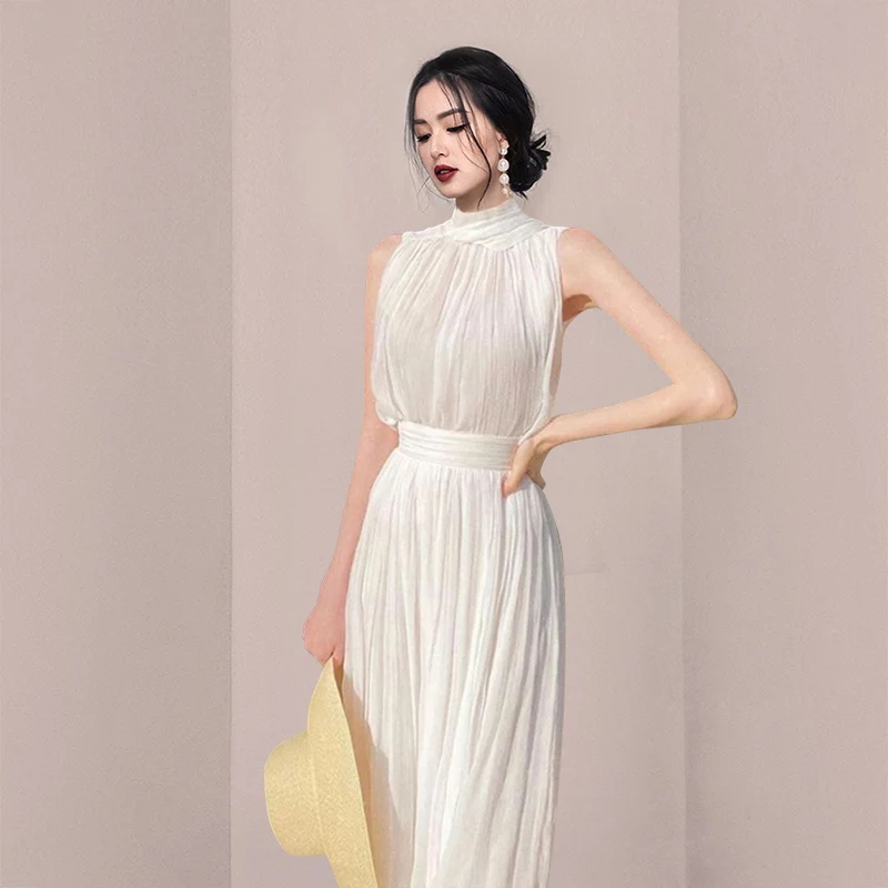 

Женский шифоновый комплект из двух предметов, с воротником-стойкой и высокой талией