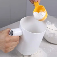 shansha flour sifter electric sieve cooking stainless steel mesh shaker kitche cakes sugar handheld cup shape baking tool batter