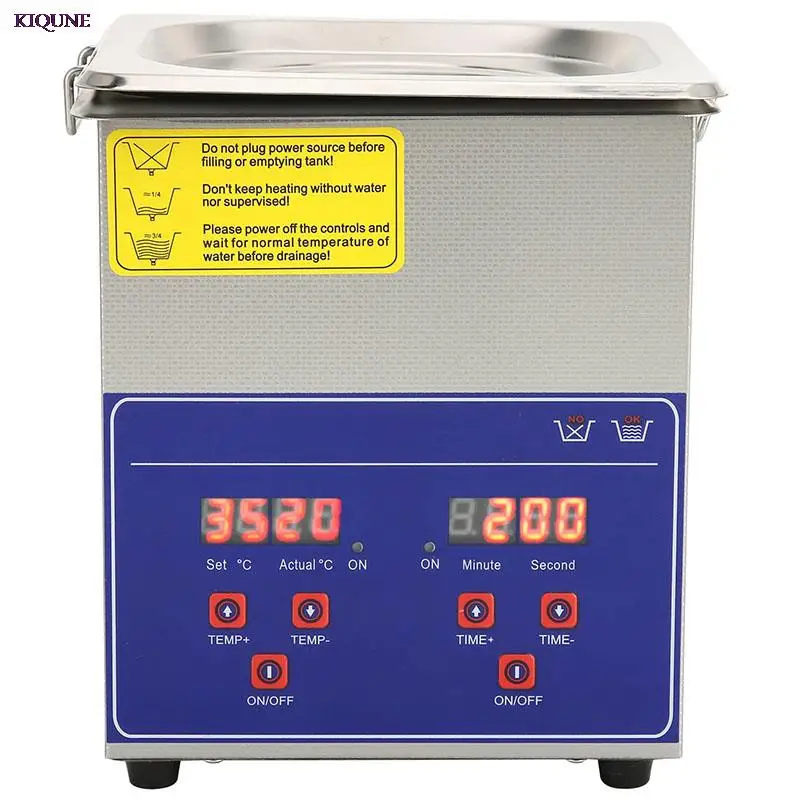 

KIQUNE Ultrasonic Cleaner Digital Timer Stainless Steel Bath Jewelry Glasses Watch Cleaning Machine 2L PS-10A Ultrasonic Cleaner