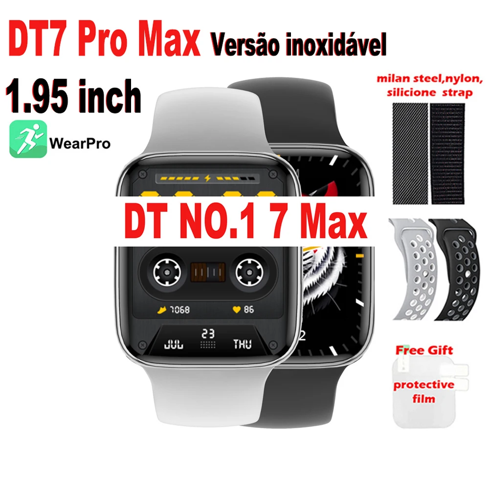 

IWO DT NO.1 7 Max Smart Watch for Men Women 1.95inch AI Voice Assistant BT Call GPS Track Heart Rate ECG DT7 Pro MAX Smart Watch