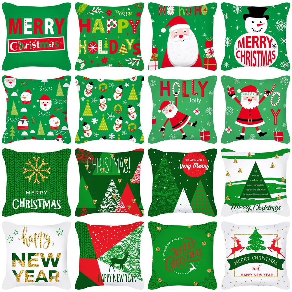 

45*45cm New Nordic Pillowcase Cartoon Christmas Pillowcase Holiday Gift Square Cushion Cover Wholesale
