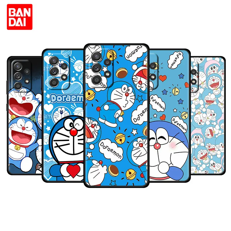 

Cute Cartoon Doraemon Case for Samsung Galaxy A03 A13 A31 A50 A51 A52 A70 A71 A32 Note 20 Ultra 5G Black Capinha Cover Silicone