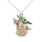 Ожерелье с кулоном из эпоксидной смолы в стиле мультфильма Малыш йода