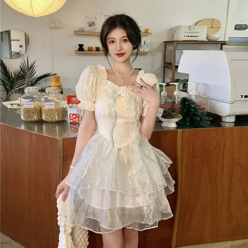 

Sweet Girl Princess White Gauze Skirt (Three Ply Gauze) Skirt Bow Knot Detachable Short A-Line Poncho Skirt