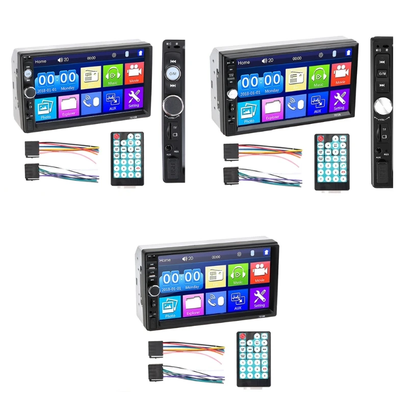 

2023 New Double Din Car Multimedia Player Radio Touchscreen Digital LCD Monitor Bluetooth-compatible Handsfree FM Backup Camera