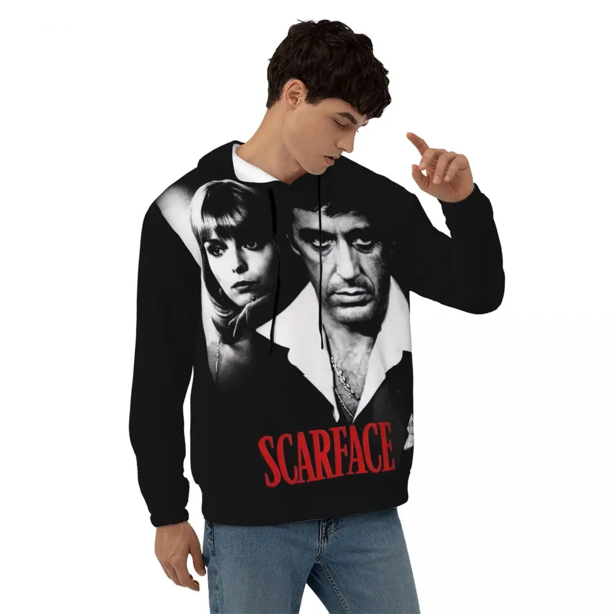

Scarface Movie Streetwear Hoodies Autumn Action Crime Movies y2k Cool Hoodie Male Oversized Loose Custom Velvet Warm Sweatshirts