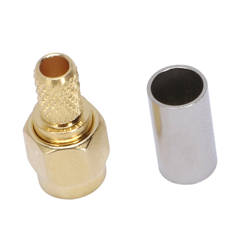 

25Pcs SMA Male Plug RF Coaxial Connector Crimp For RG58 RG142 RG400 LMR195 RG223