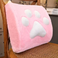 memory foam lumbar pillow cat claw comfortable cushion plush lumbar pillow car seat office chair lumbar pillow home decoration