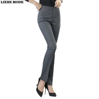 womens black work straight dress pants for women office lady autumn high waist business formal trousers grey dark blue