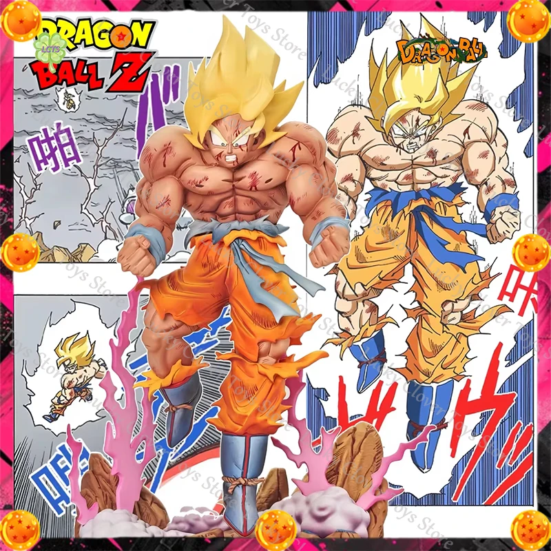 Фото В НАЛИЧИИ: Фигурка аниме-персонажа Гоку из Dragon Ball, 28 см, коллекционная модель из ПВХ, украшение для стола, игрушки, подарки. №1
