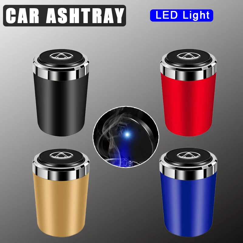 

Portable Car Ashtray with LED Light Metal for Chery Tiggo 7 2 Pro 5x 5 4 3 8 T11 Arrizo 3 5 Gx EQ7 E3 Fora QQ IQ Car Accessories