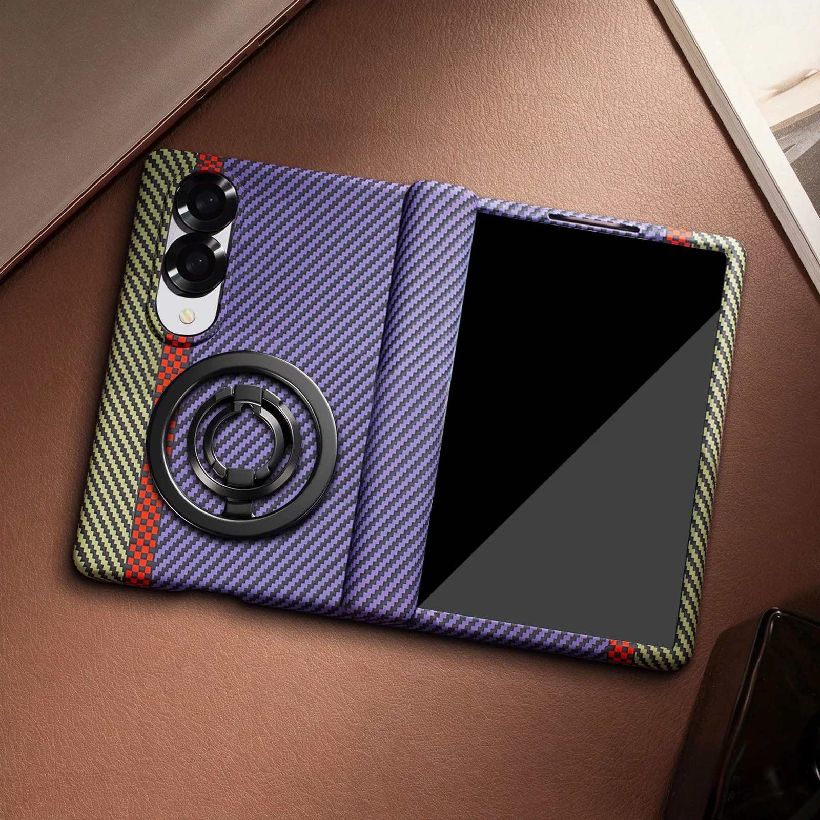 Фото Вращающийся на 360 градусов магнитный чехол-подставка для телефона Samsung Z Fold 8, защитное стекло из закаленного стекла, ударопрочный, совместим с MagSafe №1