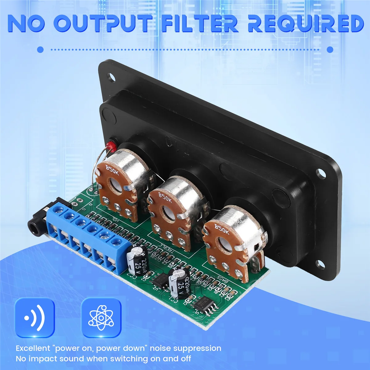 Digital Power Amplifier Board Stereo Amp NS4110B Sound 2X20W HIFI Amplificador Treble Bass Tone with Panel