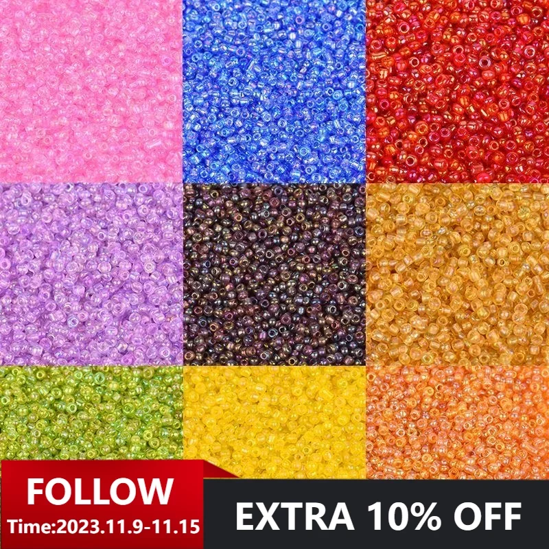 

10g 2mm 3mm 4mm Spacer Glass Seed Beads AB Colorful Czech Glass Seedbead For Handmade Jewelry DIY Making Bracelet Accessories
