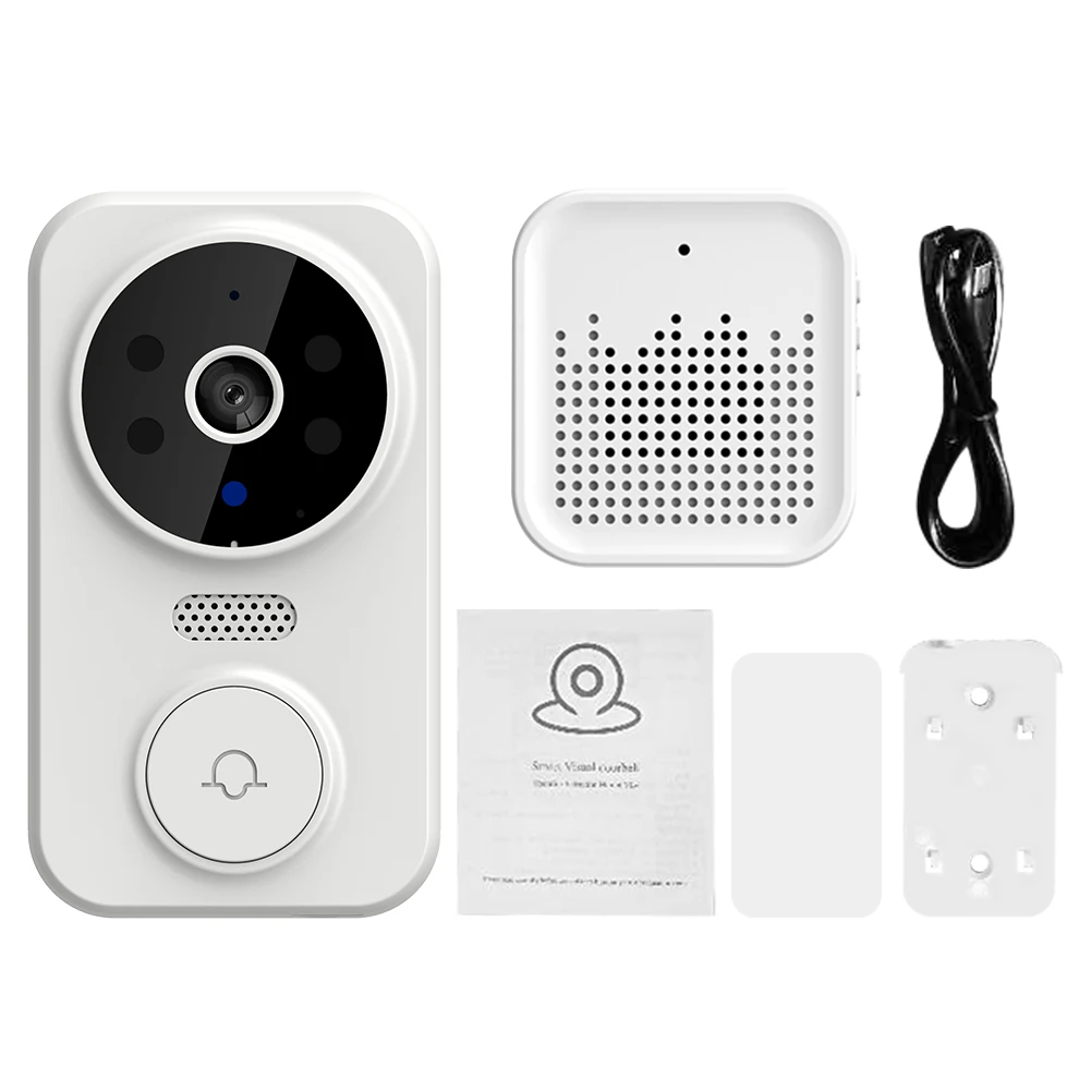 

Home Security Video Doorbell Voice Changing Night Vision IR Adhesive Smart Wireless Phone APP Two Way Audio ABS With Chime