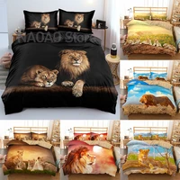 3d lion bedding set lovely animals duvet cover with pillowcase quilt covers king queen full size 23pcs bedclothes home textile