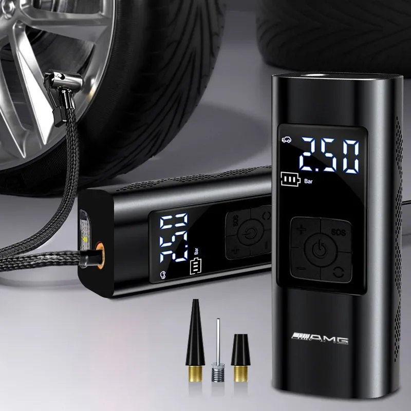 Автомобильный насос AMG с эмблемой умный цифровой для накачки шин Mercedes Benz B/C/E/S Class