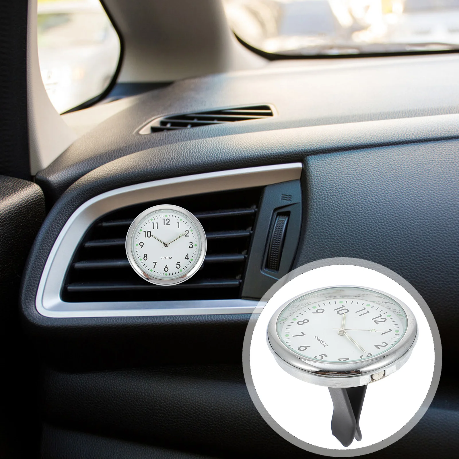 

Car Clock Watch Auto Dashboard Mini Clocks Vent Digital Vehicle Stickluminous Clip Adhesivetime Tiny