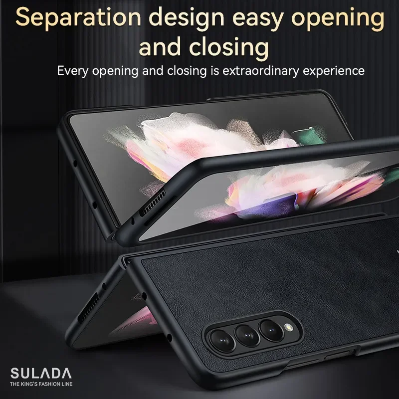 Чехол для Samsung Galaxy Z Fold 4 SULADA Junshang из воловьей кожи W22 чехол телефона W21 подходит