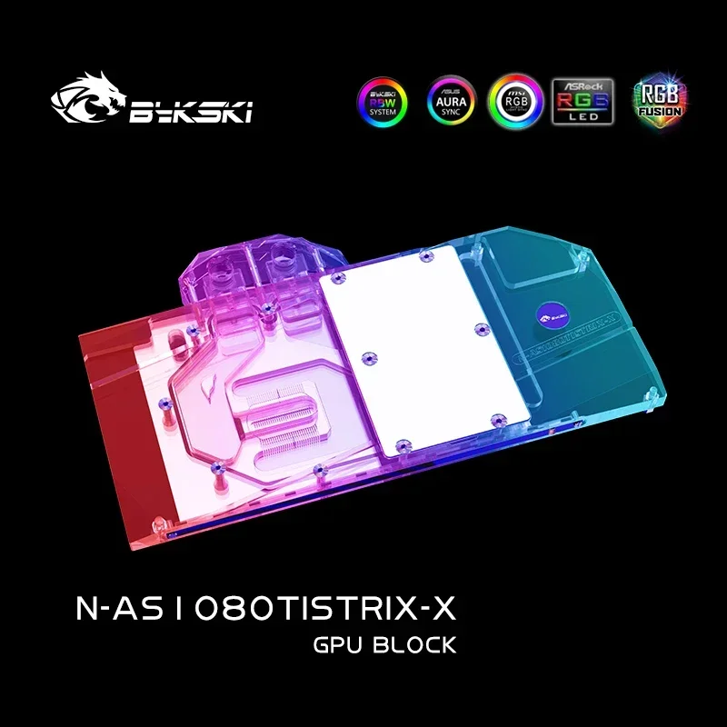 Водяной блок графического процессора Bykski для видеокарты ASUS GTX 1080 1070 Raptor кулер VGA 5